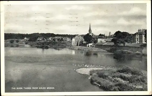 Ak Kelso Schottland, The River Tweed from Kelso Bridge