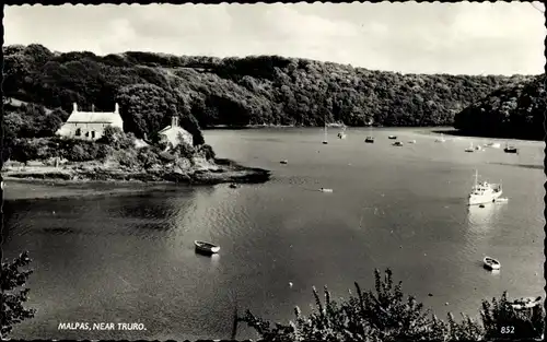 Ak Malpas Truro Cornwall England, Blick auf einen See