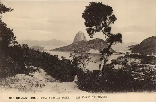 Ak Rio de Janeiro Brasilien, Vue sur la Baie, le pain de sucre