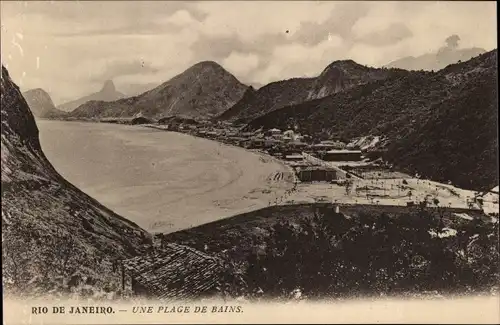 Ak Rio de Janeiro Brasilien, Une plage de bains