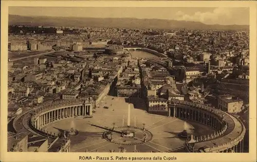 Ak Roma Rom Lazio, Piazza S. Pietro e panorama dalla Cupola