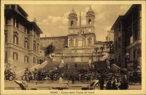 Ak Roma Rom Lazio, Chiesa dalla Trinita de Monti