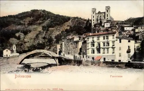 Ak Dolceacqua Liguria, Panorama, Ponte, Chiesa