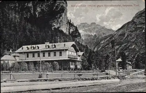 Ak Tirol, Schluderbach gegen Schwalbenkofel, Ampezzo