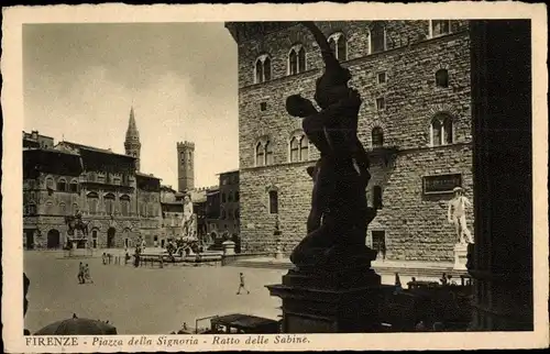 Ak Firenze Florenz Toscana, Piazza della Signoria, Ratto delle Sabine