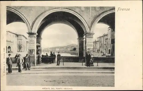 Ak Firenze Florenz Toscana, Arcate del Ponte Vecchio