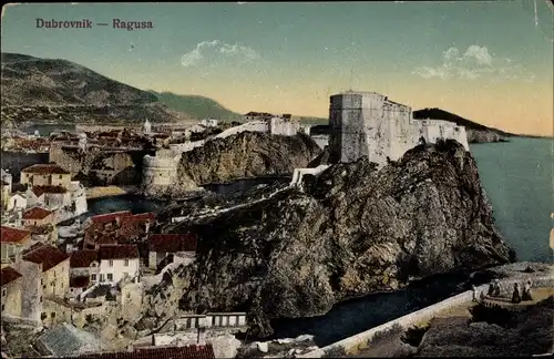 Ak Ragusa Dubrovnik Kroatien, Teilansicht
