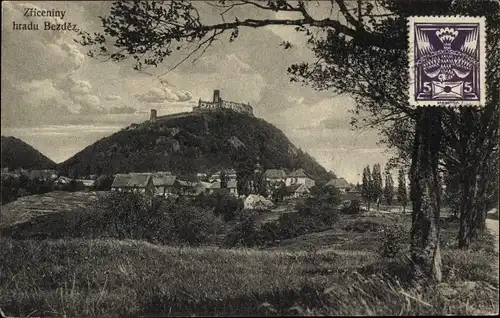 Ak Bezděz Schloßbösig Region Reichenberg, Ruine Bösig, Panorama