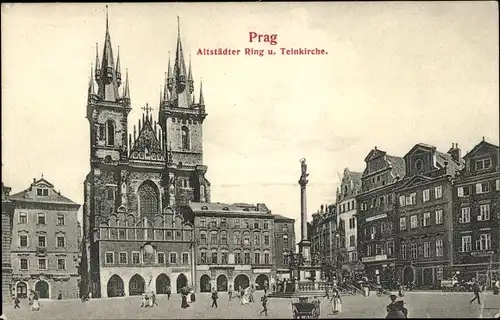 Ak Praha Prag Tschechien, Altstädter Ring, Teinkirche