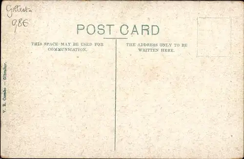 Ak Gibraltar, Strait, Mauer, Leuchtturm, Gebäude, Meer