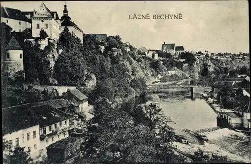 Ak Bechyně Bechin Südböhmen, Teilansicht
