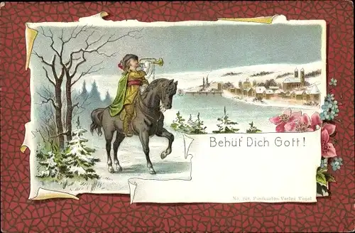 Passepartout Litho Behüt' Dich Gott, Trompeter von Säckingen