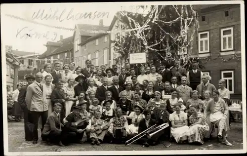 Foto Ak Mühlhausen in Thüringen ?, Kirmes, Kirmesgesellschaft