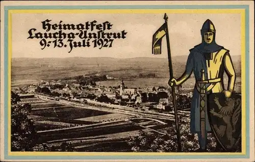 Ak Laucha an der Unstrut, Heimatfest 1927, Stadtansicht