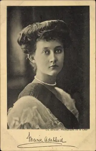 Ak Großherzogin Marie Adelheid von Luxemburg, Portrait