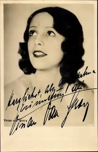 Ak Schauspielerin Vivian von Gray, Portrait, Autogramm