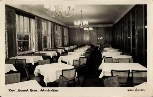 Ak Schierke Harz, Innenansicht im Hotel Heinrich Heine