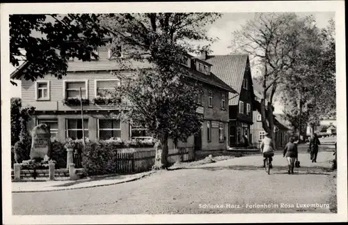 Ak Schierke Wernigerode am Harz, Ferienheim Rosa Luxemburg, Straßenansicht