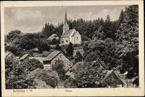 Ak Schierke Wernigerode am Harz, Kirche, Teilansicht