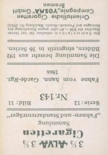Sammelbild Fahnen- und Standartenträger, Serie 12 Bild 11 Nr. 143, Hann. Garde Rgt., 1866