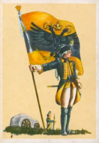 Sammelbild Fahnen- und Standartenträger, Serie 8 Bild 1 Nr. 85, Inf. Rgt. Fehrentheil d. Reichsarmee