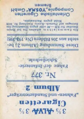 Sammelbild Fahnen- und Standartenträger, Album 2 Nr. 377, Inf. Schießschule