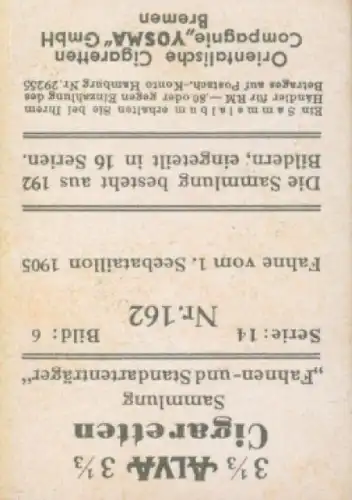 Sammelbild Fahnen- und Standartenträger, Serie 14 Bild 6 Nr. 162, 1. Seebatl. 1905