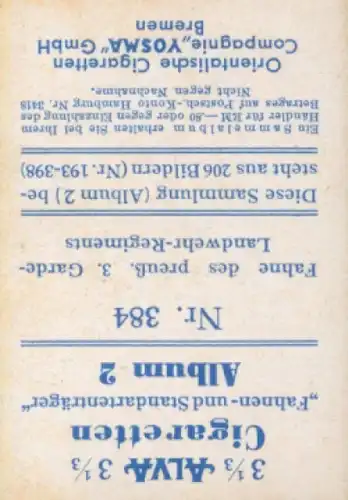 Sammelbild Fahnen- und Standartenträger, Album 2 Nr. 384, Preuß. 3. Garde Landwehr Regt.