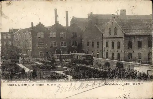 Ak Leerdam Südholland, Glasfabriek