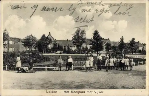 Ak Leiden Südholland Niederlande, Het Kooipark met Vijver