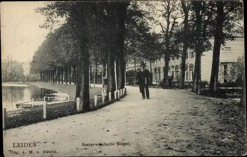 Ak Leiden Südholland Niederlande, Zoeterwoudsche Singel
