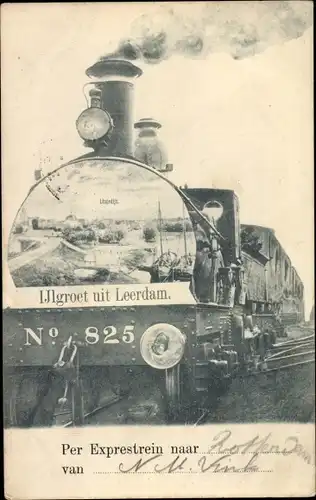 Ak Leerdam Südholland, Teilansicht, Eisenbahn