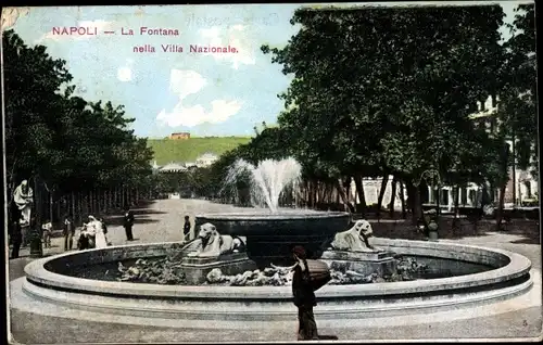 Ak Napoli Neapel Campania, La Fontana nella Villa Nazionale