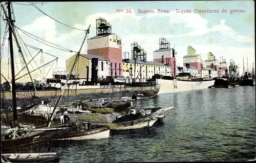 Ak Buenos Aires Argentinien, Diques Elevadores de granos