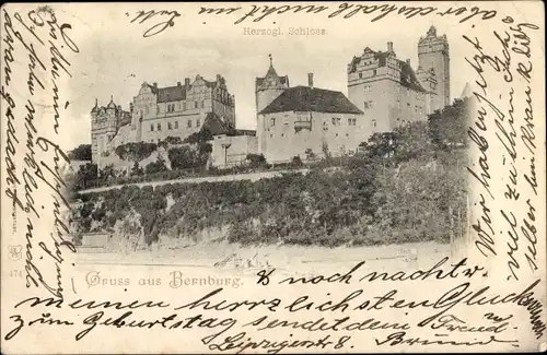 Ak Bernburg an der Saale, Herzogliches Schloss