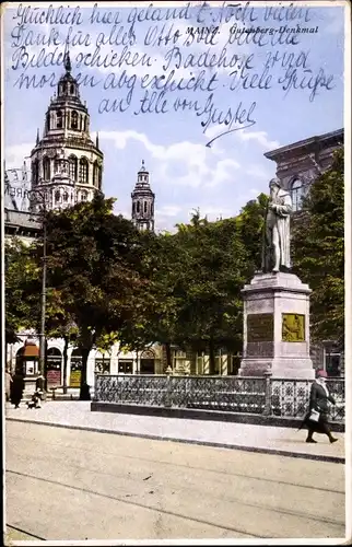 Ak Mainz am Rhein, Gutenberg Denkmal