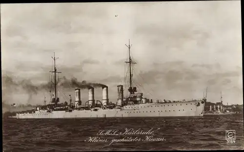 Ak Deutsches Kriegsschiff, SMS Karlsruhe, Kleiner geschützter Kreuzer, Kaiserliche Marine