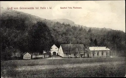 Ak Halle in Westfalen, Gasthof Grünenwalde, Bes. Fritz Flottmann