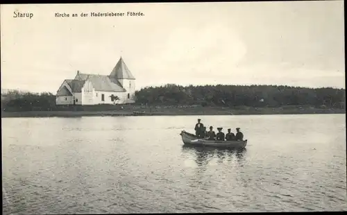 Ak Haderslev Hadersleben Dänemark, Kirche an der Haderslebener Förde