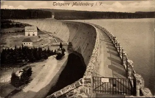 Ak Muldenberg Grünbach im Vogtland, Talsperre Muldenberg