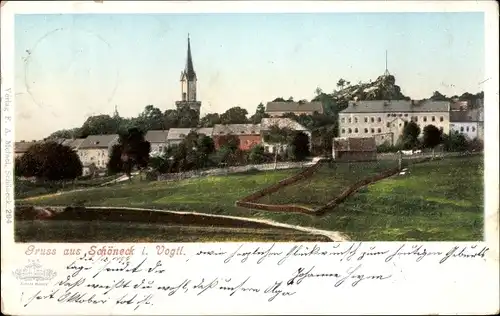 Ak Schöneck im Vogtland Sachsen, Blick auf Ortschaft und Umgebung