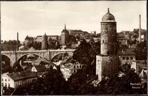 Ak Bautzen in der Oberlausitz, Neutor, Bogenbrücke, Restaurant Heidelberg