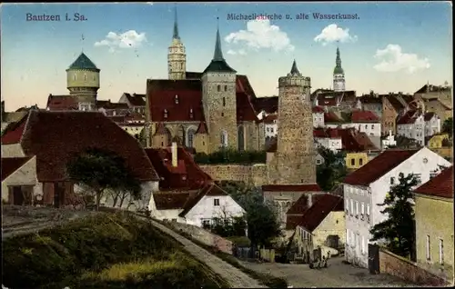 Ak Bautzen Sachsen, Michaeliskirche, Alte Wasserkunst