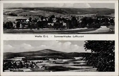 Ak Weifa Steinigtwolmsdorf Lausitz, Panorama vom Ort, Blick zum Valtenberg