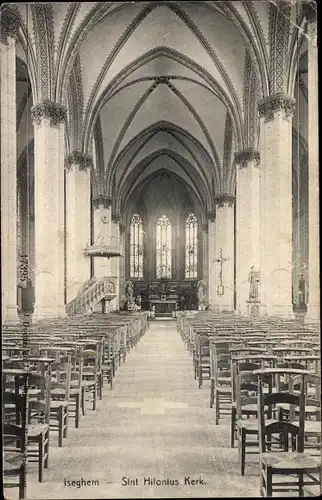 Ak Izegem Iseghem Westflandern, Sint Hilonius Kerk