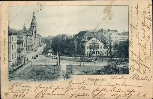 Ak Leipzig in Sachsen, Fleischerplatz