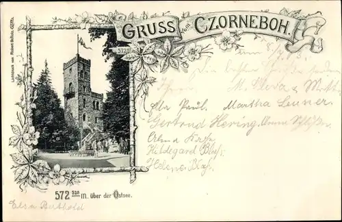 Ak Cunewalde in der Oberlausitz, Czorneboh, Turm