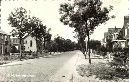 Ak Borssele Zeeland, Monsterweg, Straßenpartie