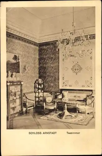 Ak Arnstadt in Thüringen, Schloss Arnstadt, Teezimmer