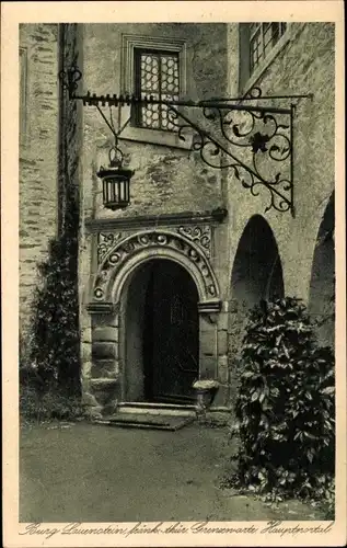 Ak Lauenstein Ludwigsstadt in Oberfranken, Burg Lauenstein, Hauptportal